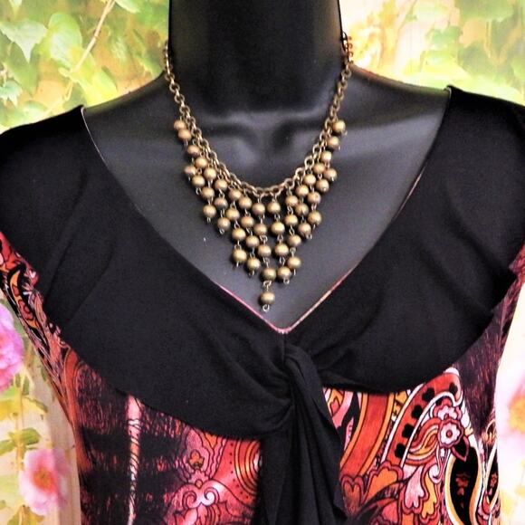 Vintage Medieval Chain & Ball Fringe Necklace - Picture 2 of 5